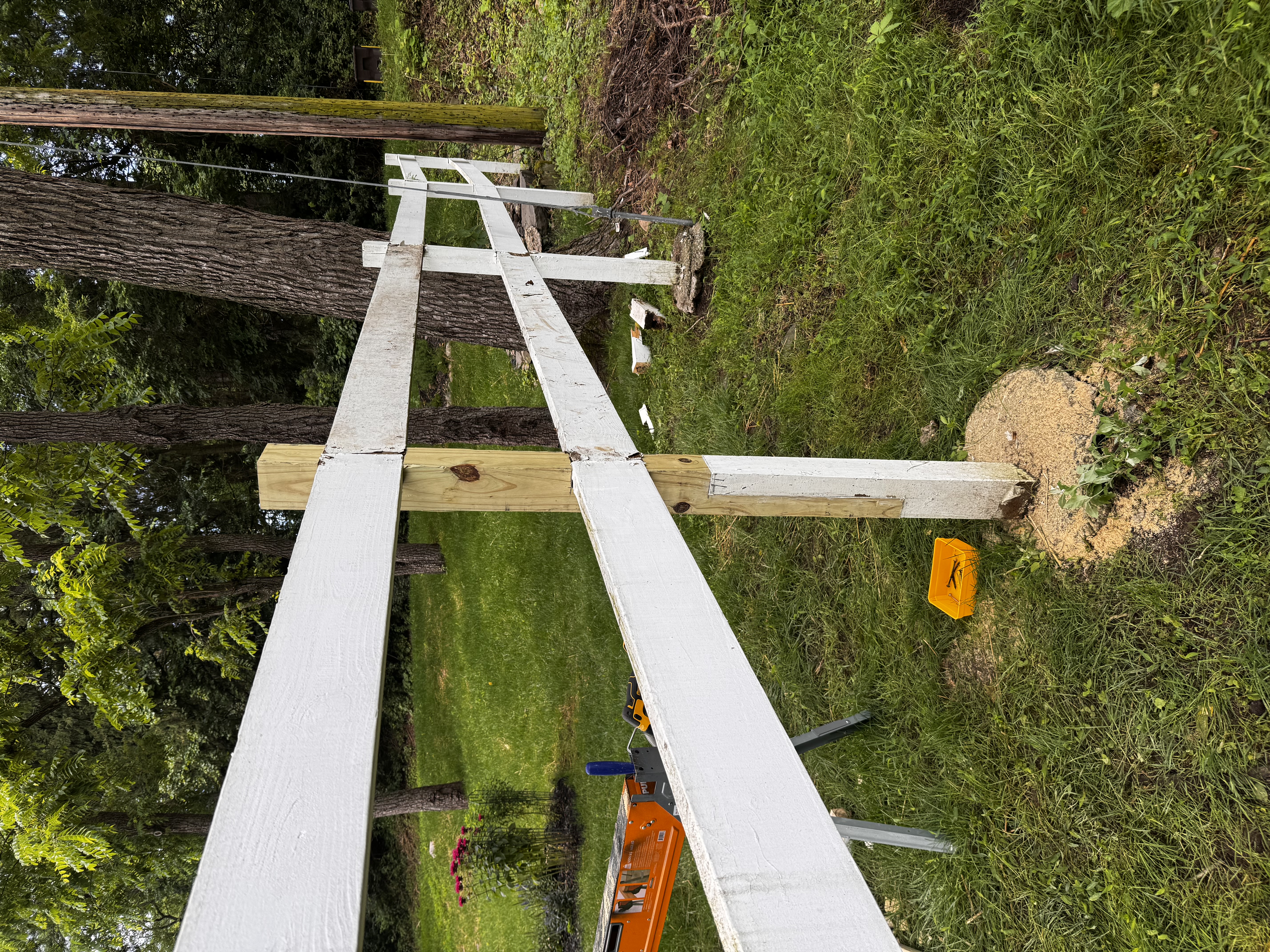 Fence gate repair close-up